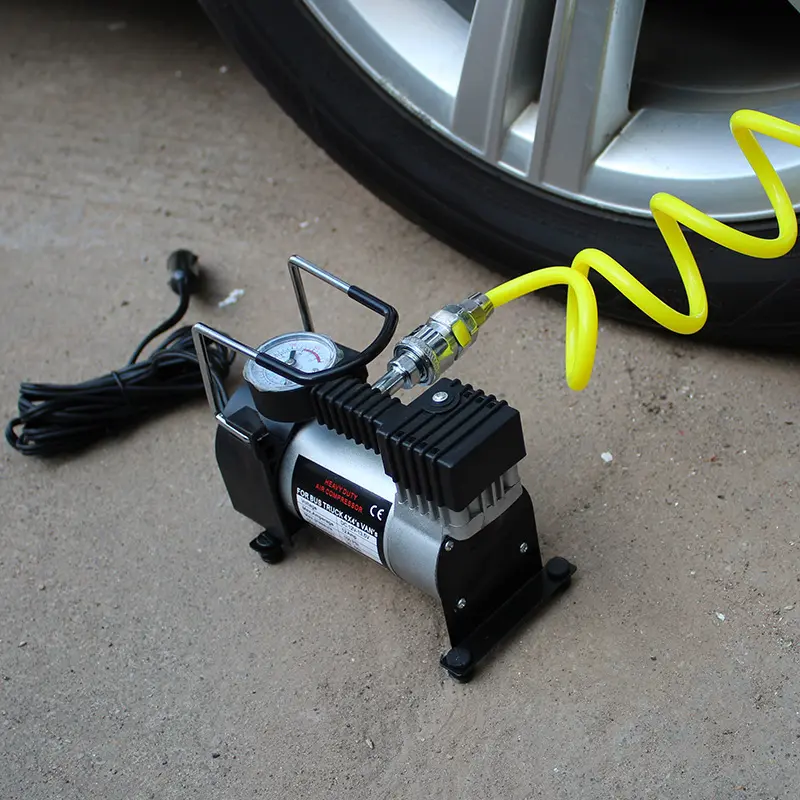 汽车充气泵150psi转子款车用轮胎打气泵 12v车载工具箱单缸气泵