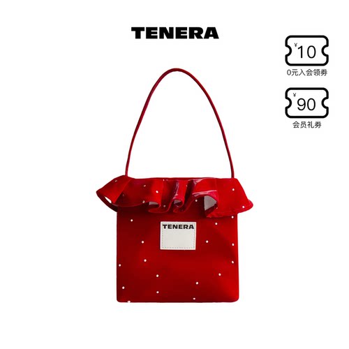 TENERA限定丝绒花朵小方包