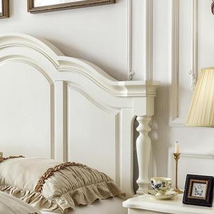 白色法式床美式全实木气压高箱储物床1.8米双人床卧室田园公主床