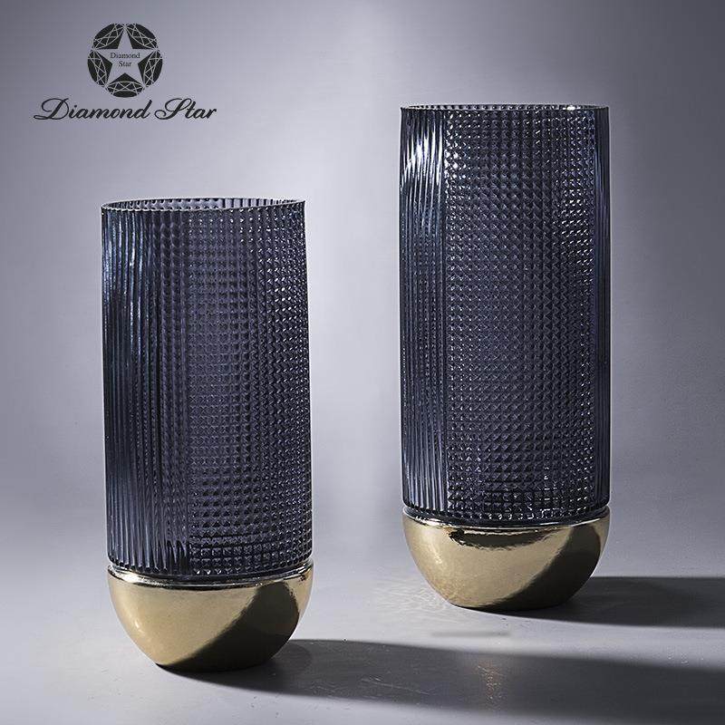 新中式古典镀金高档直筒吹制水培植物富贵竹水培水晶玻璃花瓶,纺织面料/辅料/配套,纺织机械配件,淘宝优惠券,粉丝福利购,淘宝优惠卷