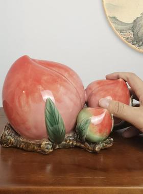 寿桃精致摆件创意中国风老人大寿祝贺生日礼物装饰居家工艺礼品摆