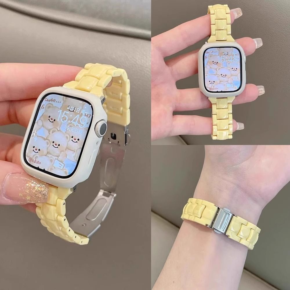 透明镭射彩色oppo手表watch3/2/X/3pro/4pro表带男女树脂夏se适用