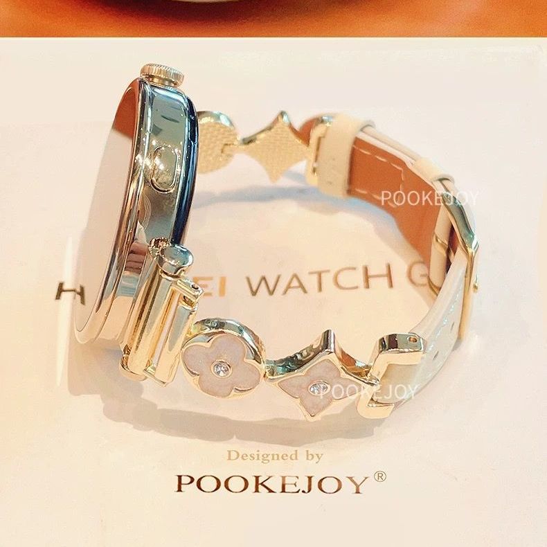 适用OPPOwatch4Pro表带x手表十字花真皮表带watch321/se百搭通勤