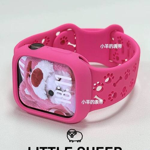 适用苹果手表 镂空狗爪iwatch表带applewatch创意硅胶表带s11/s10