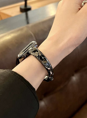 水滴手镯金属表带适用AppleWatch345678SES8苹果手表带iwatch小众
