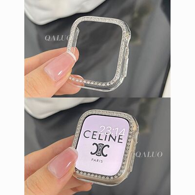 闪钻单排钻保护壳适用apple watchS9/S8代iwatch7苹果手表se65432