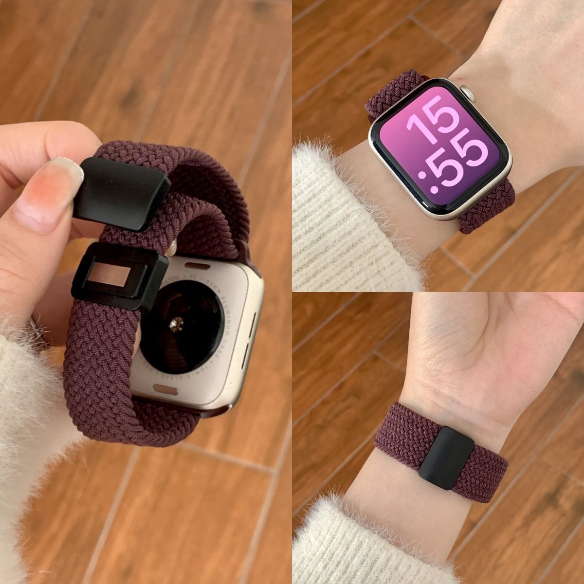 新款OPPO4pro表带适用OPPO watch2/3pro磁吸3/se编织4142