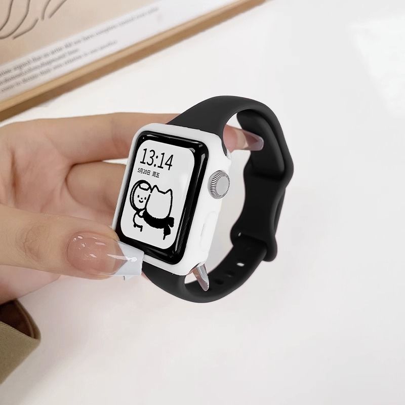 1053适用苹果手表S8硅胶运动小蛮腰蝴蝶扣iWatch表带7代SE654321