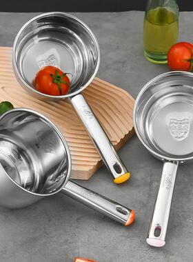 304不锈钢水瓢家用厨房卫生间水舀子 可平放短柄水勺汤勺单柄奶锅