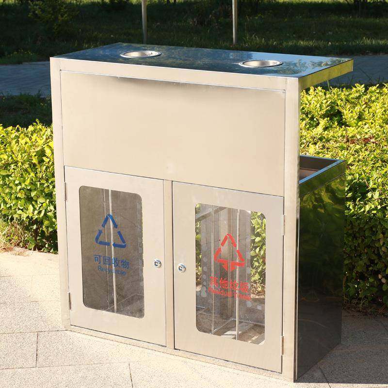 户外垃圾桶分类环卫商用室外公园景区小区大号金属果皮箱不锈钢