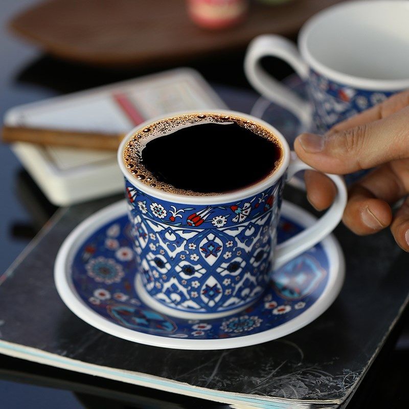 土耳其风陶瓷咖啡杯碟套w装复古拉花下午克杯精致伴手礼,餐饮具,咖啡杯,淘宝优惠券,粉丝福利购,淘宝优惠卷