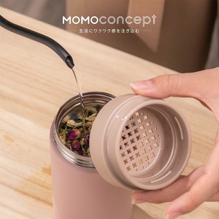 MOMO保温杯茶漏商务男士大容量31E6不锈钢车载办公高档泡茶水杯子