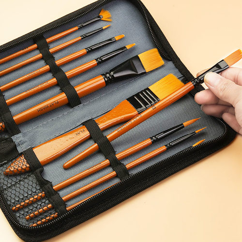 便携尼龙油画笔10支套装