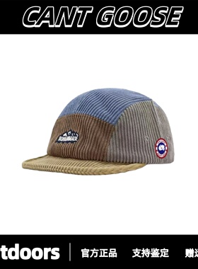 CANTGOOSE鹅秋冬新款灯芯绒拼色五片帽短檐棒球帽鸭舌帽男女同款
