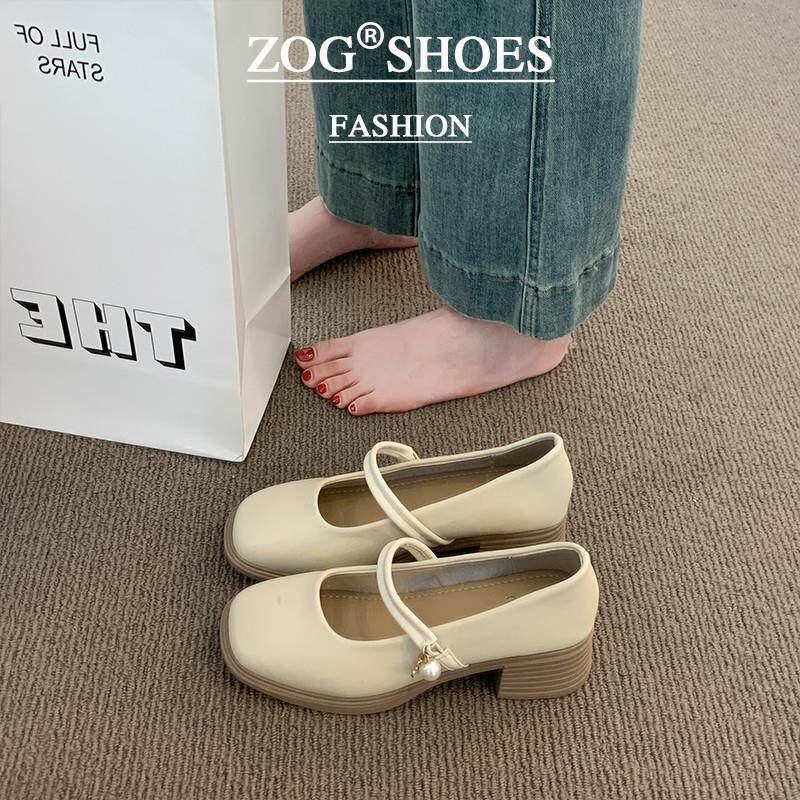 新品法式方头粗跟玛丽珍小皮鞋女2026新款春夏高跟鞋子晚晚配裙子