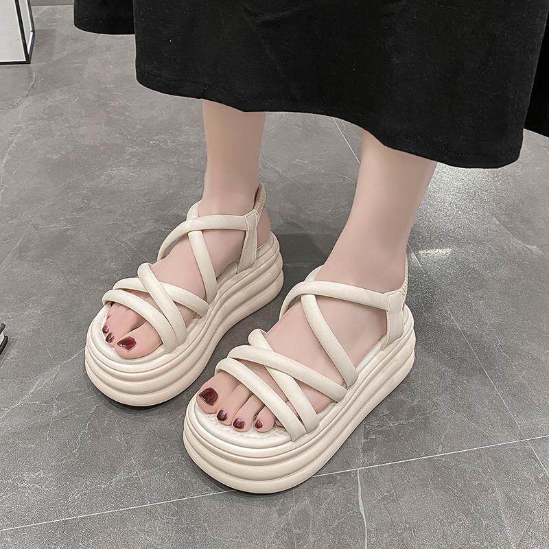 新品厚底松糕增高爆款休闲罗马凉鞋女夏季外穿2026新款小个子运动