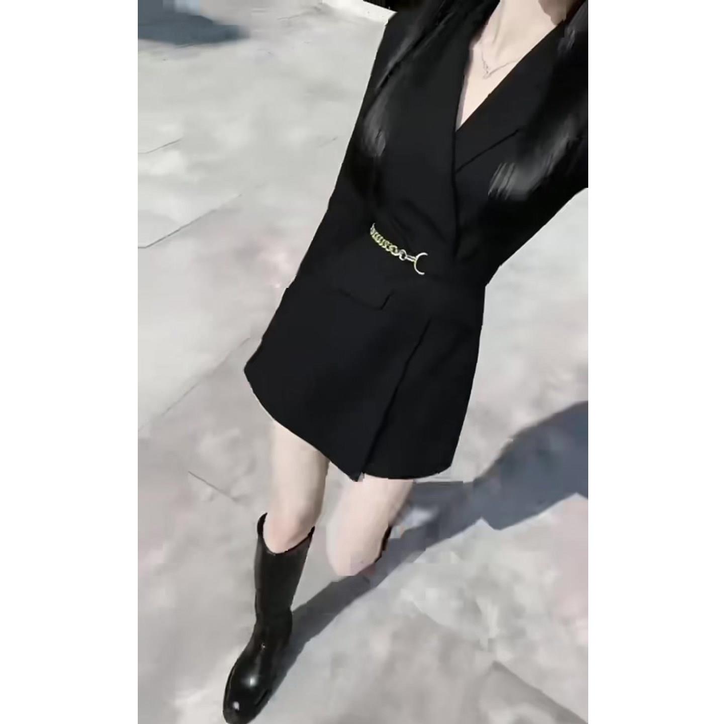 推荐御姐风职业西服裙女2026春季新款收腰西装领连衣裙女裙气质短