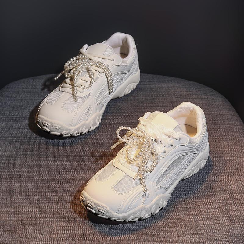 推荐芭蕾珍珠系带真皮德训