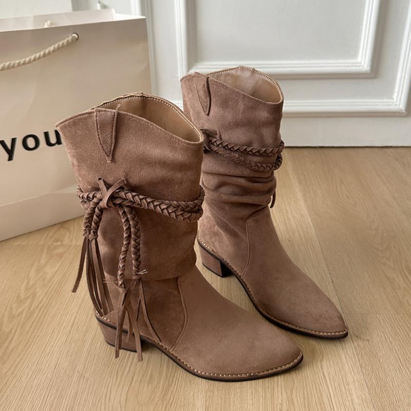 新品废土风西部牛仔靴女20