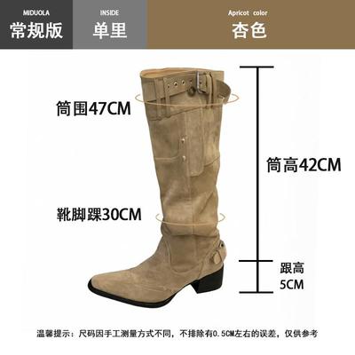 新品~不过膝黑色长筒靴女2