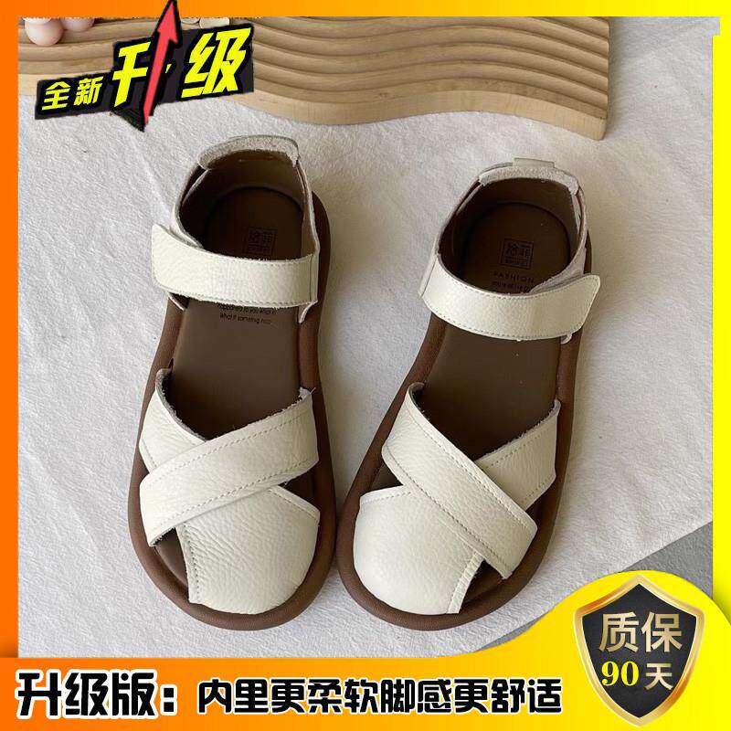 新品平底包头凉鞋女2026新款夏季孕妇学生猪笼鞋配裙子单鞋沙滩罗