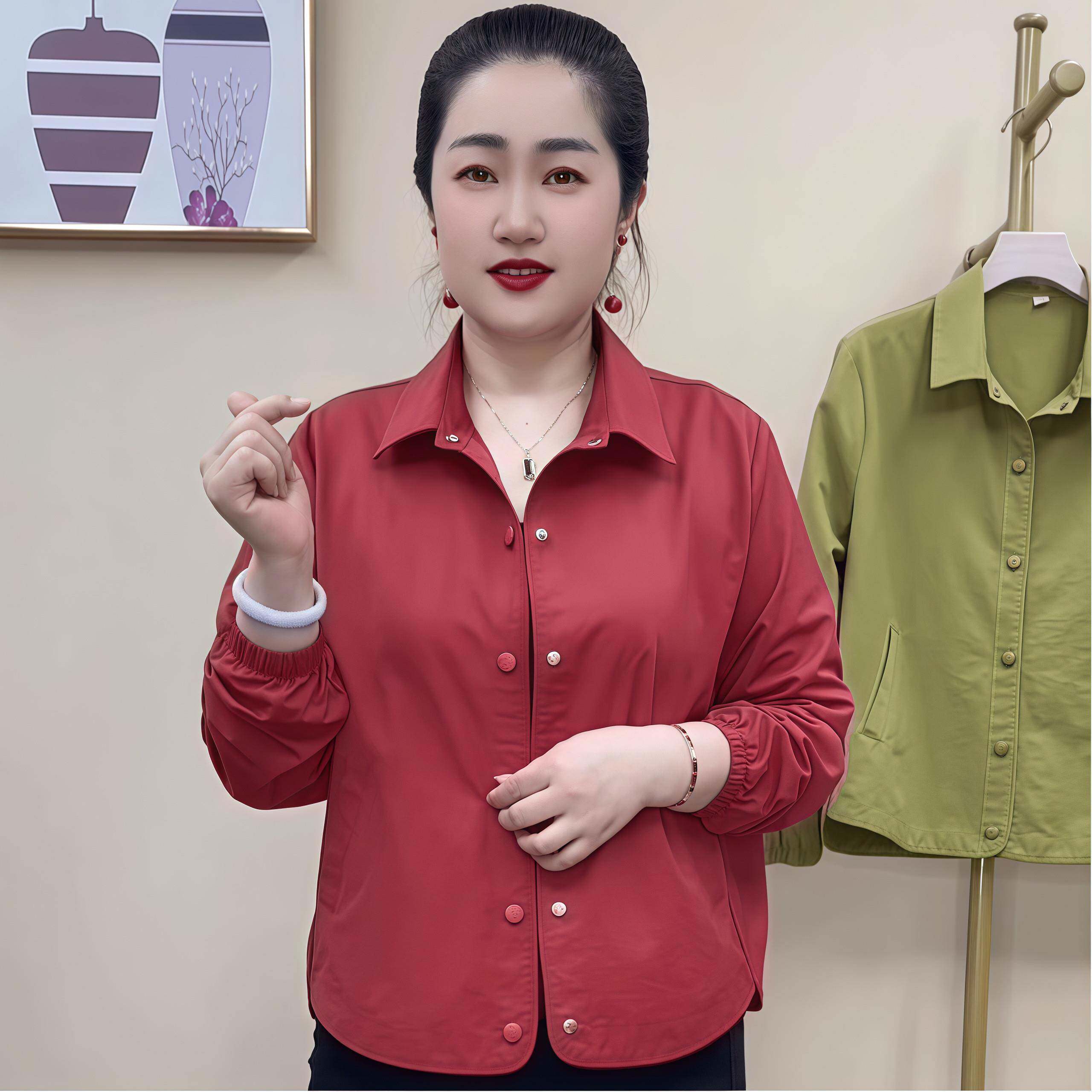 推荐中老年女装时尚妈妈春装新款外套女洋气宽松显瘦大码休闲夹克