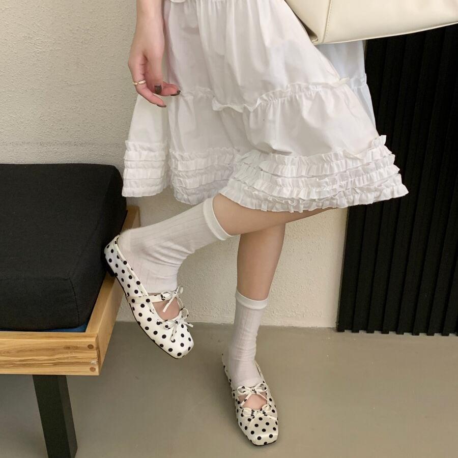 推荐波点内增高包头半拖鞋女夏外穿2026新款配裙子高级感芭蕾风凉