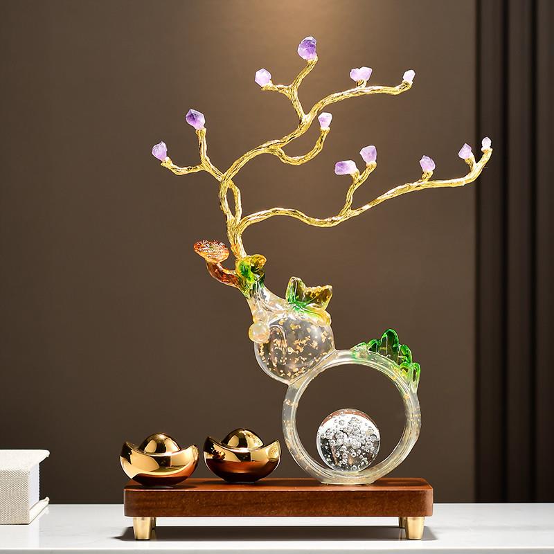 紫色东来金箔葫芦摆件招财客厅酒柜电视柜办公室装饰乔迁新居礼品