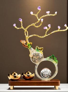 紫色东来金箔葫芦摆件招财