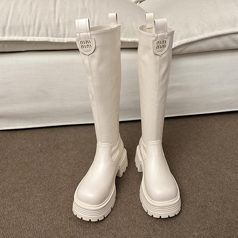 新品长筒靴女胖mm大筒围粗