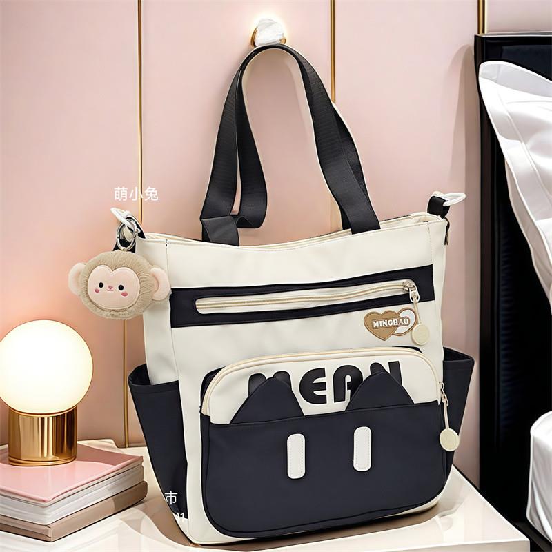 新品帆布包女单肩包日系简约大容量手提袋拎书袋上课包学生托特补