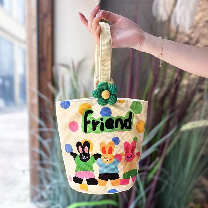 新品新款帆布包手提袋东大门单肩包便当包韩版腋下包水桶包伴手礼