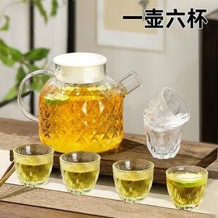 新品家用凉水壶耐高温高硼硅玻璃水壶办公室泡茶壶家用花茶壶水具