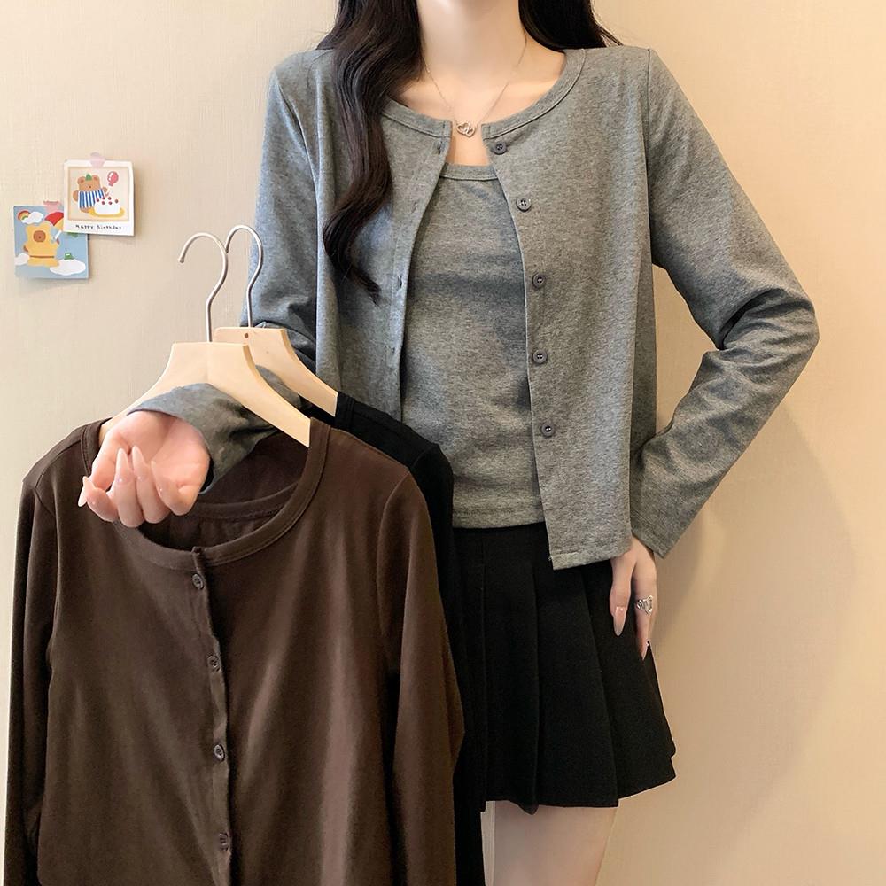 推荐大码黑色长袖开衫女秋