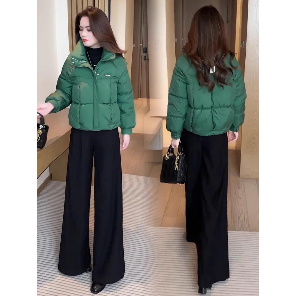 推荐短款羽绒棉服女冬季新款时尚套装洋气面包服棉衣外套阔腿裤两