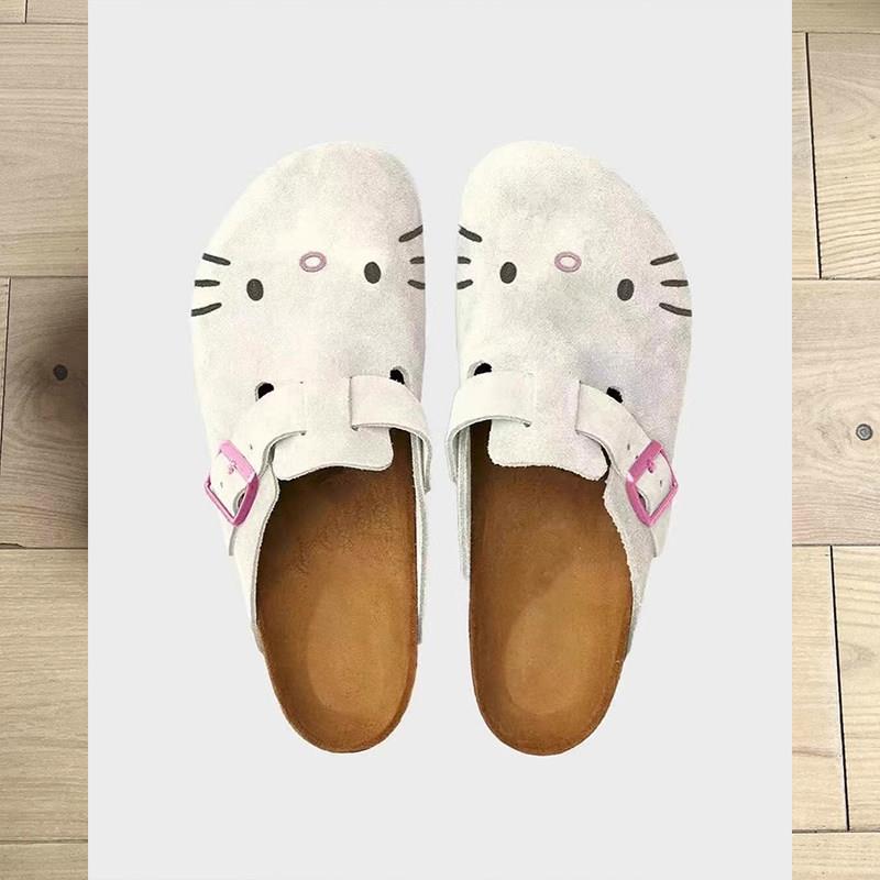 推荐小众Kitty猫可爱厚底勃肯鞋女夏外穿2026新款包头凉拖鞋拖鞋