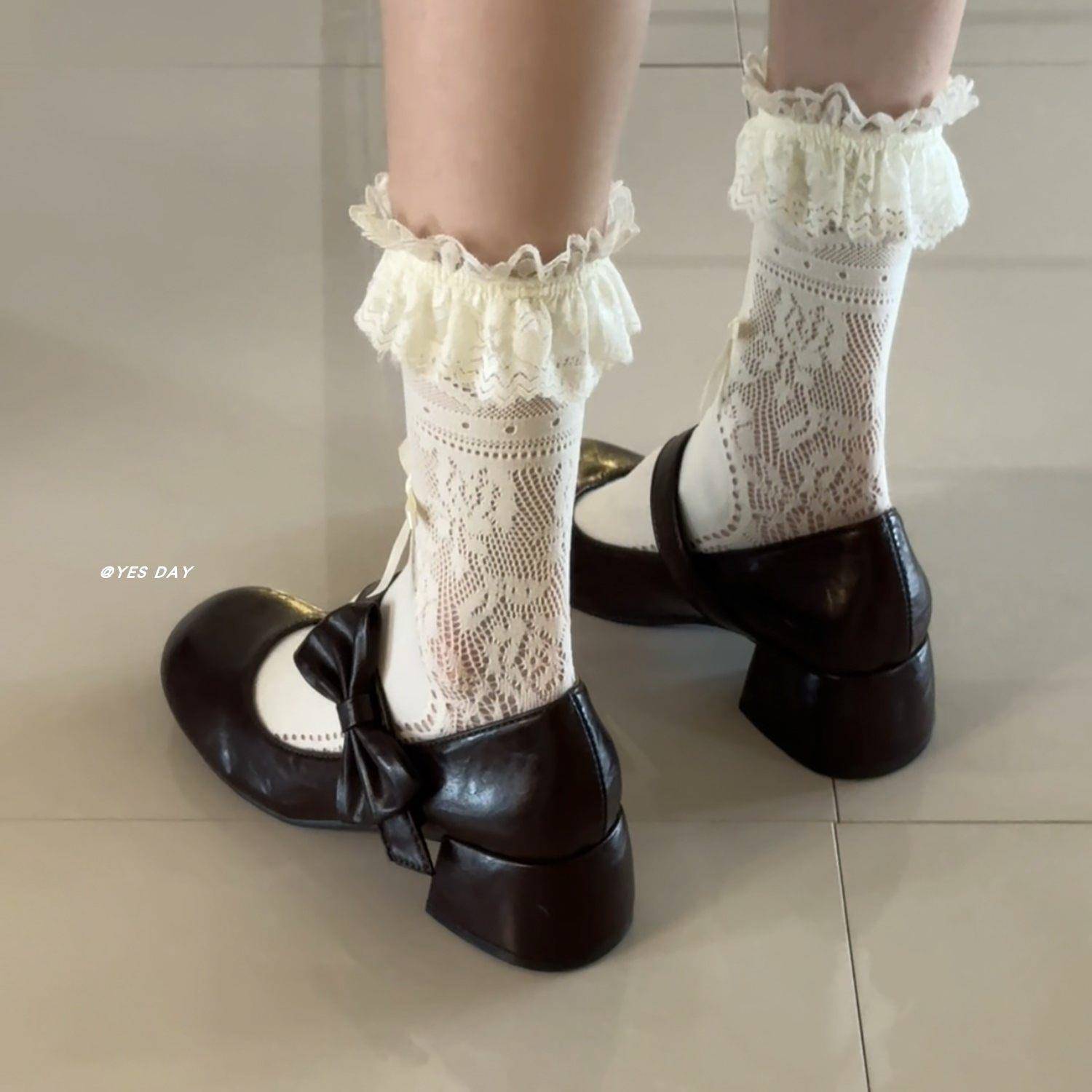 推荐日系软妹蝴蝶结粗跟厚底小皮鞋女2026夏季新款圆头魔术贴玛丽