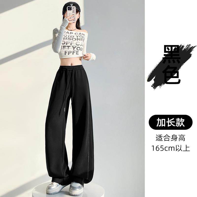 新品灰色运动裤阔腿裤女春秋2025新款高腰显瘦宽松直筒休闲卫裤拖
