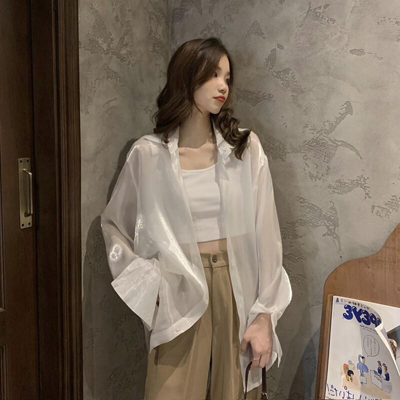 推荐人鱼姬亮丝防晒衣外套女2026薄款透视雪纺衬衫防紫外线透气空
