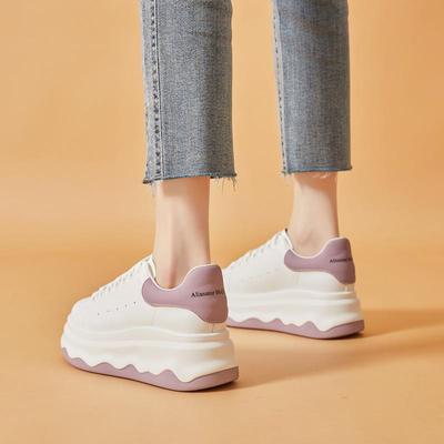 新品春秋真皮小白鞋女增高