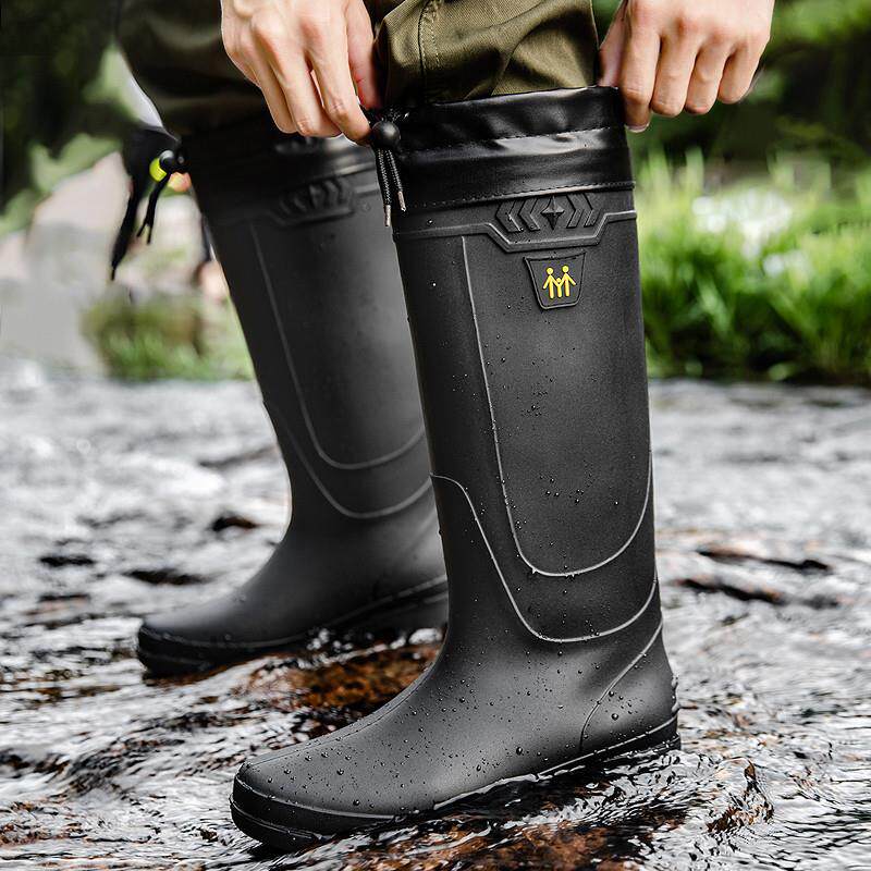 新品雨鞋男款高筒防滑胶鞋钓鱼防水鞋耐磨长筒雨靴徒步涉水靴