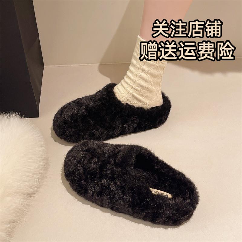 推荐内增高厚底毛毛拖鞋女