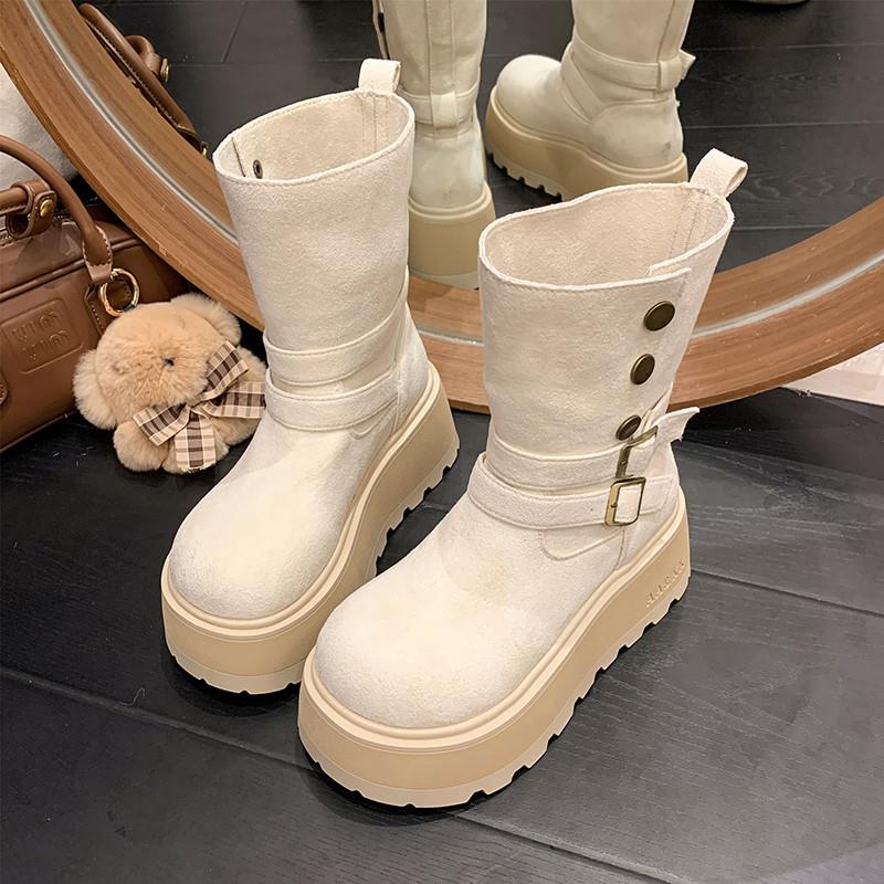 推荐复古皮带扣时尚两穿绒