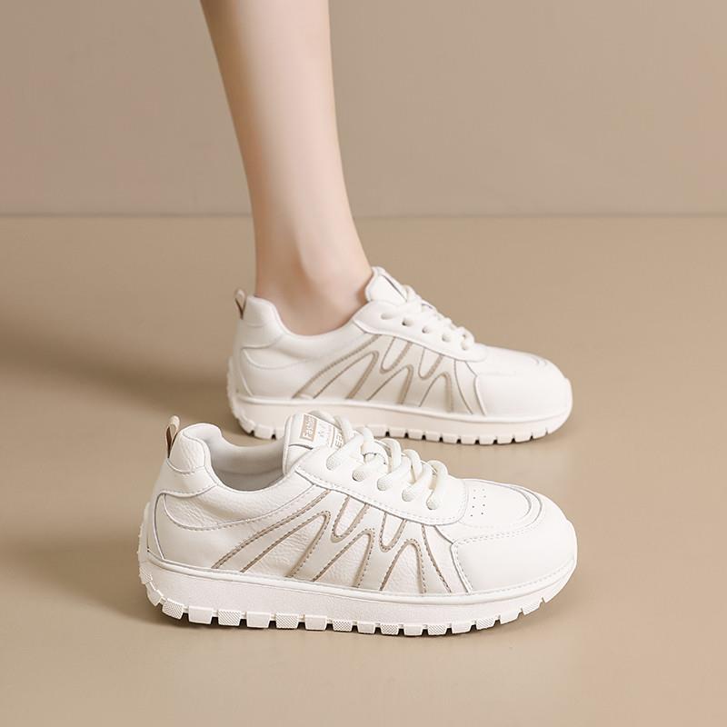 新品秋款显瘦阿甘鞋女增高3cm爆款百搭绑带休闲韩版耐磨防滑小白