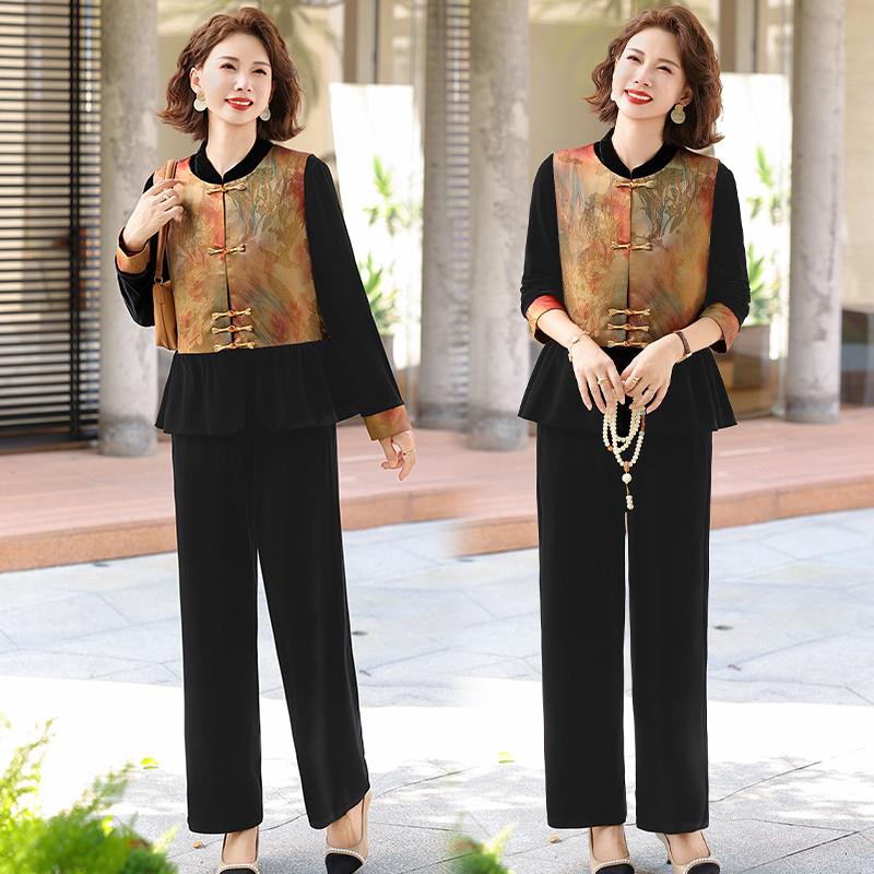 推荐国风妈妈春秋时尚套装