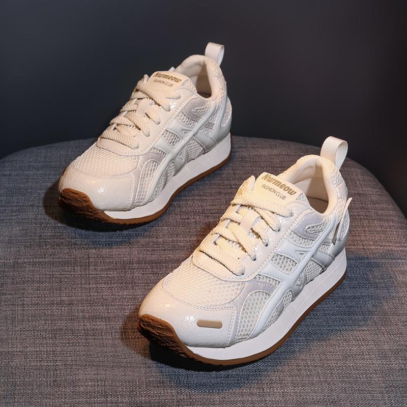 新品真皮厚底老爹鞋女2025