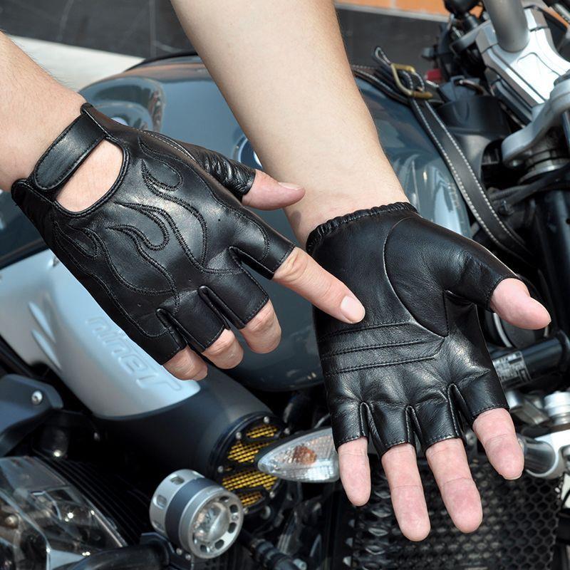 真皮手套半指男女开车防滑