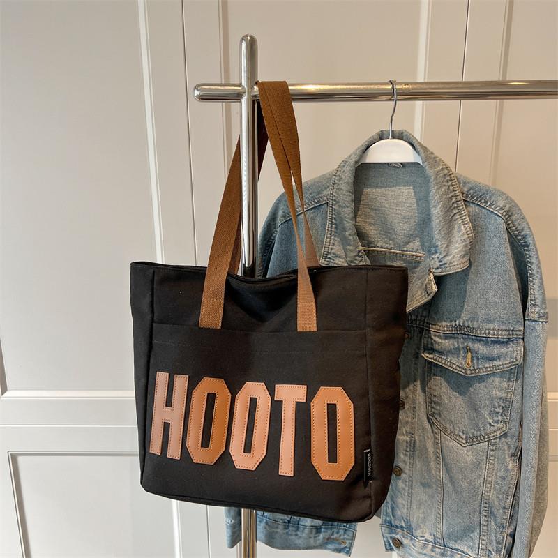 新品休闲大容量帆布包包女2025新款学生上课手提袋ins日系单肩托