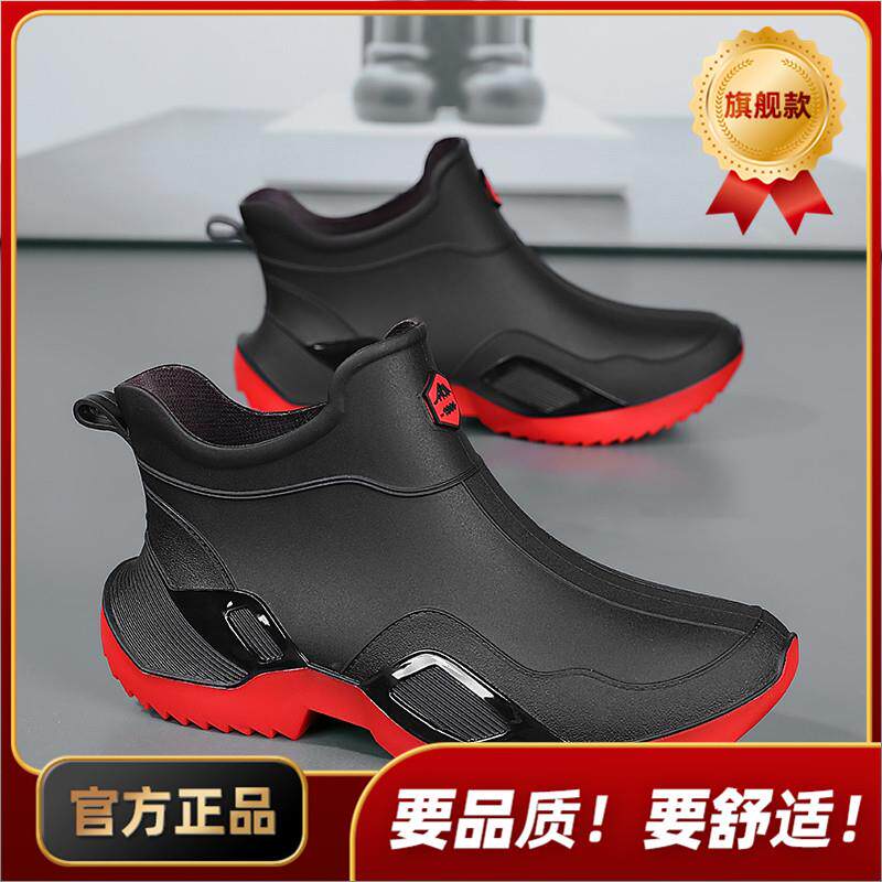 新品雨鞋男款外卖骑手专用雨靴中筒防水劳保胶鞋户外工作防滑套筒