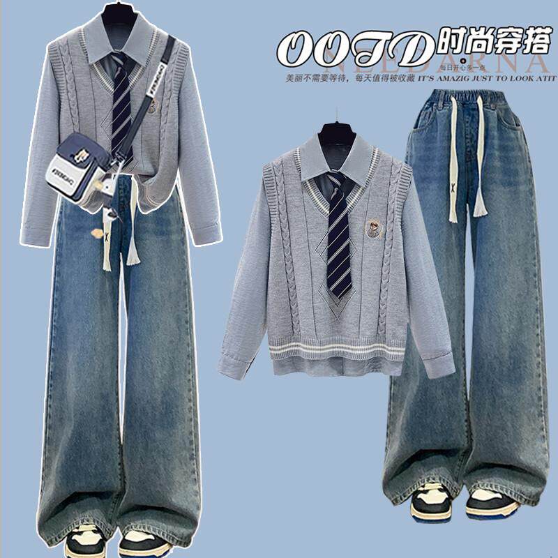 新品韩系学院风马甲衬衫两